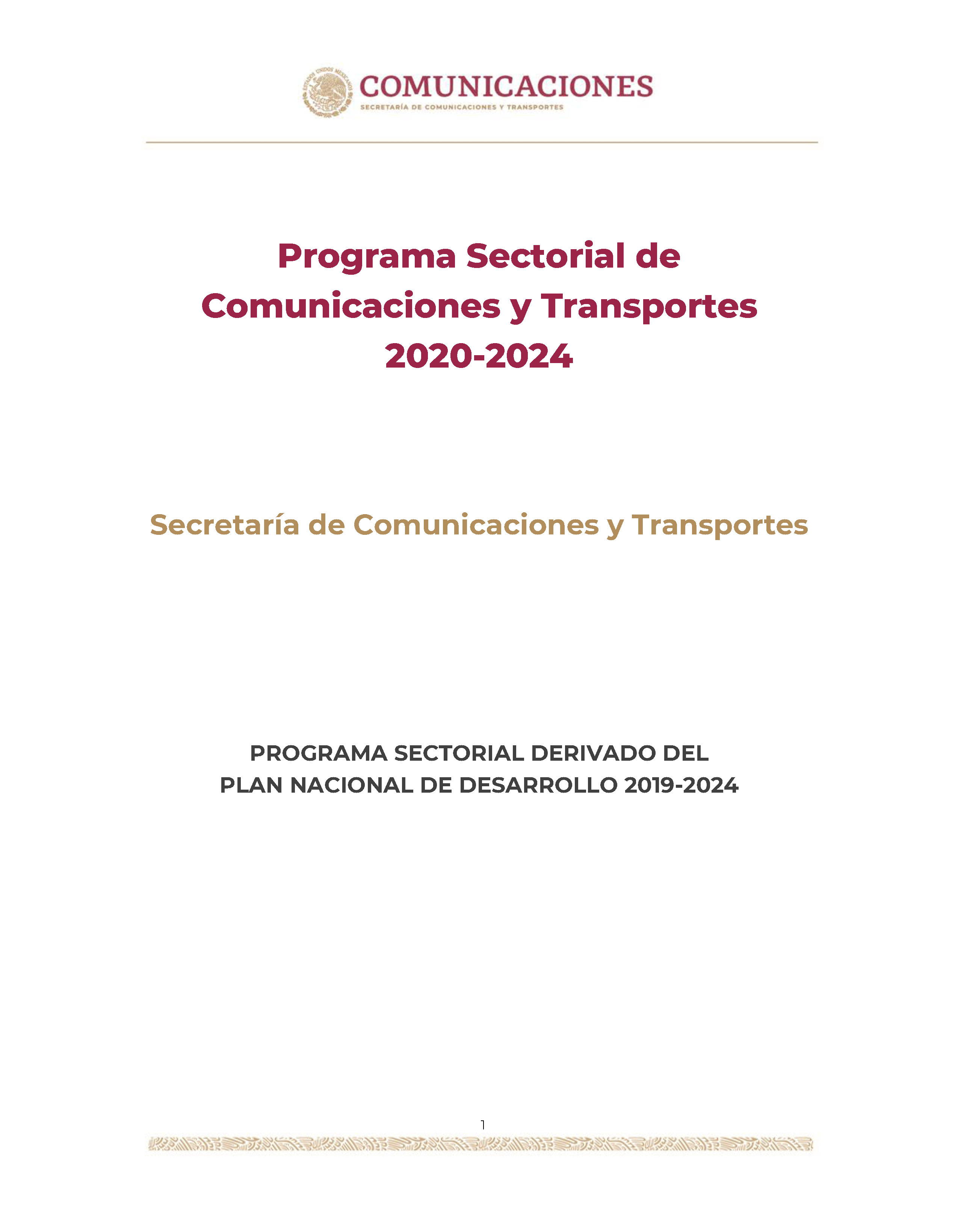 Portada Programa Sectorial 2020-2024
